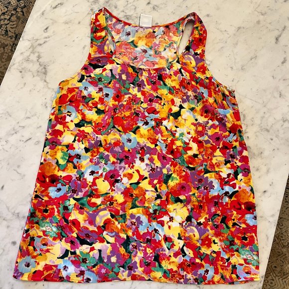 Cabi Luisa Multi-Color Floral Racerback Tank Top Size Medium - Picture 3 of 8
